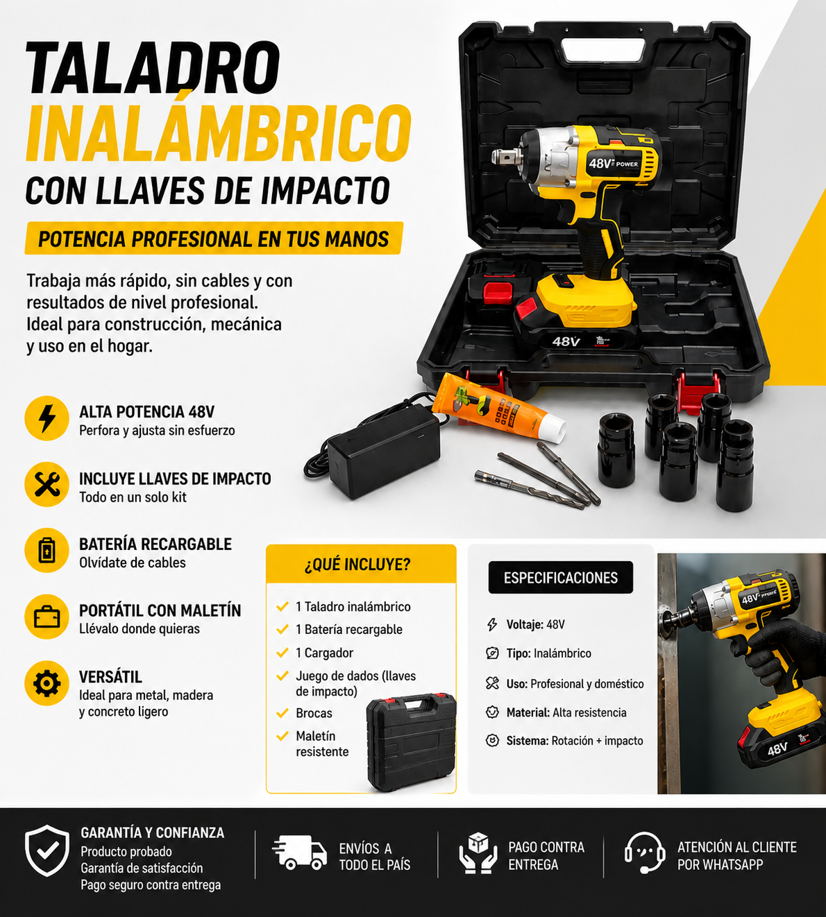 TALADRO INALAMBRICO CON LLAVES DE IMPACTO
